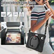 For iPad mini 6 Silicone + PC Protective Tablet Case with Holder & Shoulder Strap(Black+Black) Eurekaonline