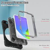 For iPad mini 6 Silicone + PC Protective Tablet Case with Holder & Shoulder Strap(Black+Grey) Eurekaonline