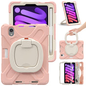 For iPad mini 6 Silicone + PC Protective Tablet Case with Holder & Shoulder Strap (Rose Gold) Eurekaonline