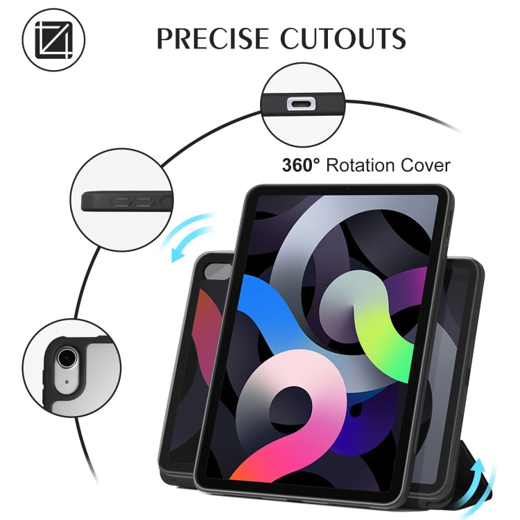 For iPad mini 6 Trifold Magnetic Rotating Smart Case(Black) Eurekaonline