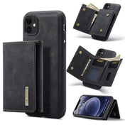 For iPhone 11 DG.MING M1 Series 3-Fold Multi Card Wallet + Magnetic Back Cover Shockproof Case with Holder Function (Black) Eurekaonline