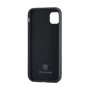 For iPhone 11 DG.MING M1 Series 3-Fold Multi Card Wallet + Magnetic Back Cover Shockproof Case with Holder Function (Black) Eurekaonline