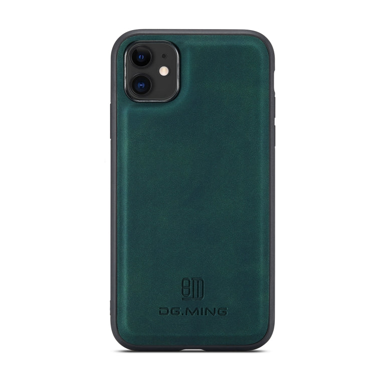 For iPhone 11 DG.MING M1 Series 3-Fold Multi Card Wallet + Magnetic Back Cover Shockproof Case with Holder Function (Green) Eurekaonline