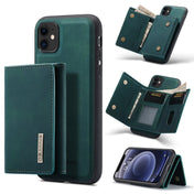 For iPhone 11 DG.MING M1 Series 3-Fold Multi Card Wallet + Magnetic Back Cover Shockproof Case with Holder Function (Green) Eurekaonline