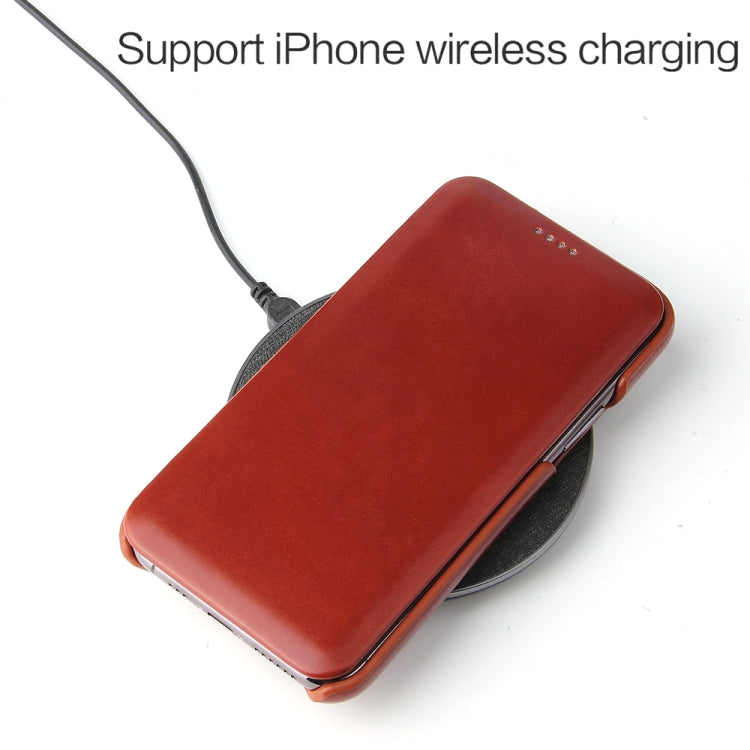 For iPhone 11 Fierre Shann Business Magnetic Horizontal Flip Genuine Leather Case (Brown) Eurekaonline