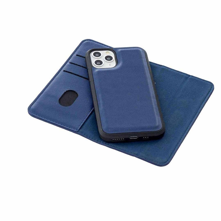 For iPhone 11 Pro 2 in 1 Detachable Magnetic Horizontal Flip Genuine Leather Case with Holder & Card Slots & Wallet(Blue) Eurekaonline