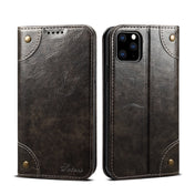 For iPhone 11 Pro Baroque Simple Horizontal Flip Leather Case, with Holder & Card Slots & Wallet(Black) Eurekaonline