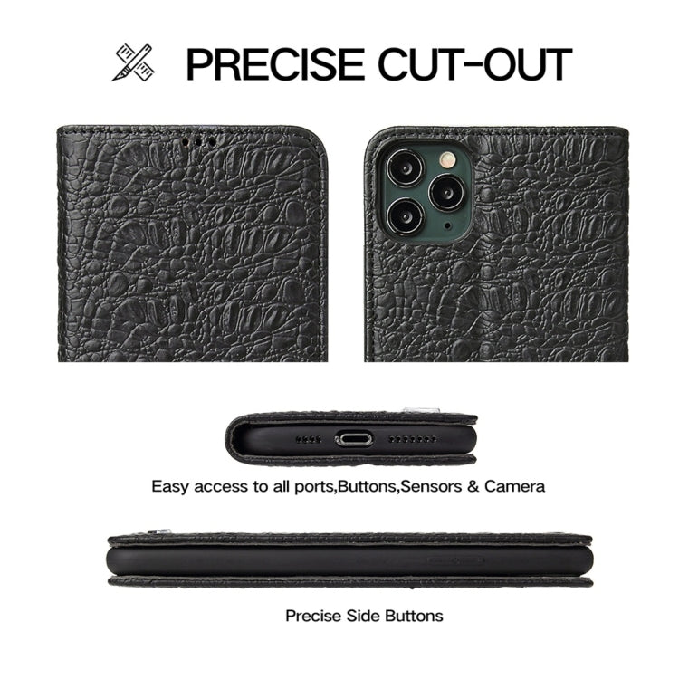 For iPhone 11 Pro Crocodile Texture PC + TPU Horizontal Flip Leather Case with Holder & Card Slots & Wallet(Black) Eurekaonline