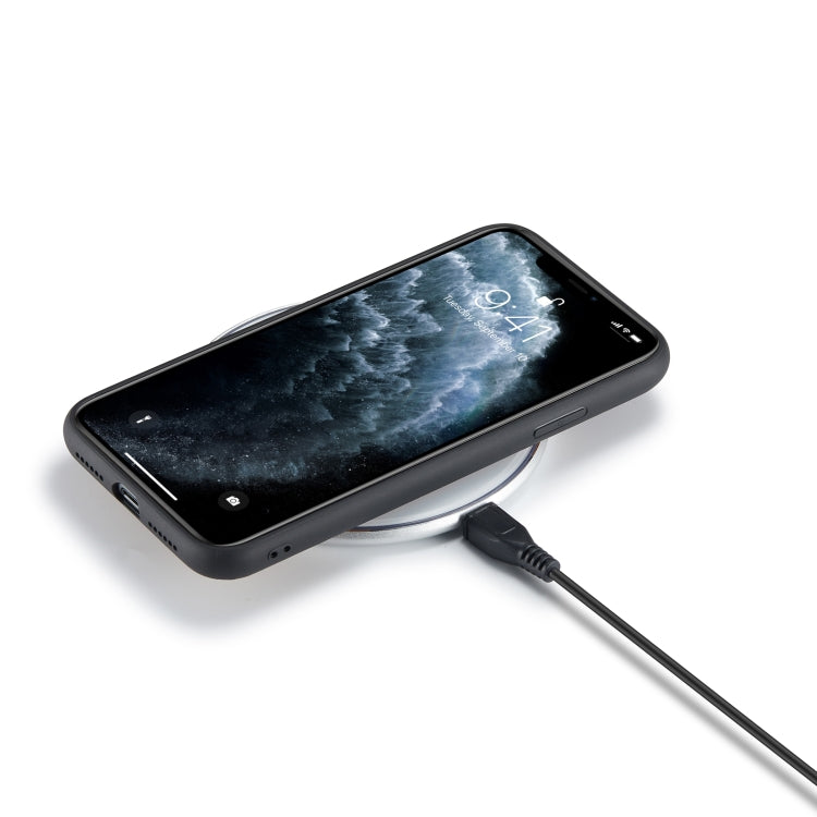 For iPhone 11 Pro DG.MING M1 Series 3-Fold Multi Card Wallet + Magnetic Back Cover Shockproof Case with Holder Function (Black) Eurekaonline