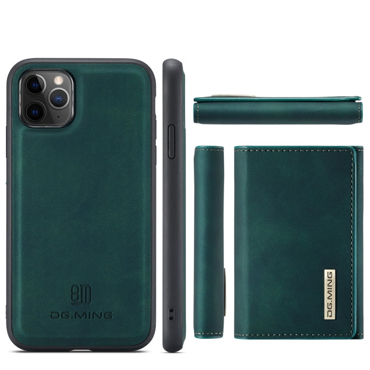 For iPhone 11 Pro DG.MING M1 Series 3-Fold Multi Card Wallet + Magnetic Back Cover Shockproof Case with Holder Function (Green) Eurekaonline