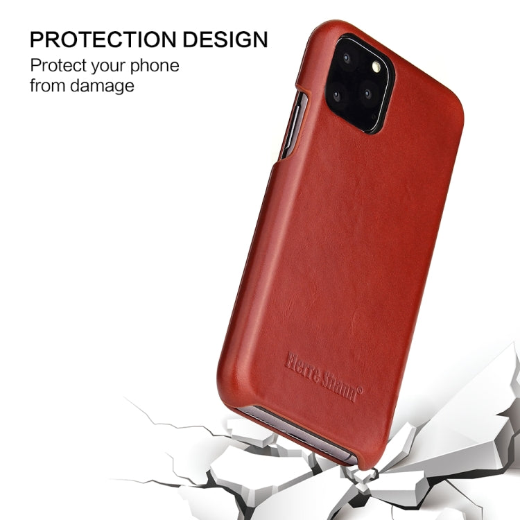 For iPhone 11 Pro Fierre Shann Business Magnetic Horizontal Flip Genuine Leather Case (Brown) Eurekaonline