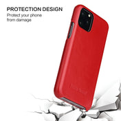 For iPhone 11 Pro Fierre Shann Business Magnetic Horizontal Flip Genuine Leather Case (Red) Eurekaonline