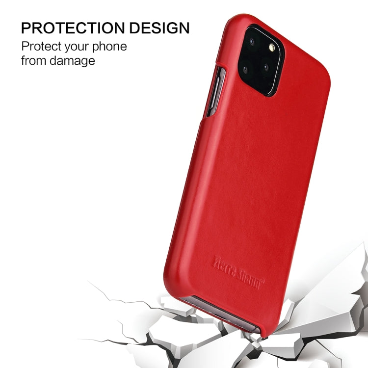 For iPhone 11 Pro Fierre Shann Business Magnetic Horizontal Flip Genuine Leather Case (Red) Eurekaonline