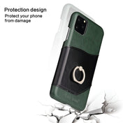 For iPhone 11 Pro Fierre Shann Oil Wax Texture Genuine Leather Back Cover Case with 360 Degree Rotation Holder & Card Slot (Green) Eurekaonline