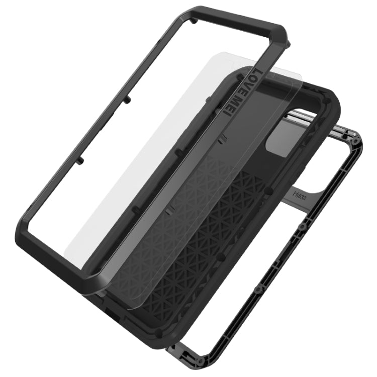 For iPhone 11 Pro LOVE MEI Metal Shockproof Waterproof Dustproof Protective Case(Black) Eurekaonline
