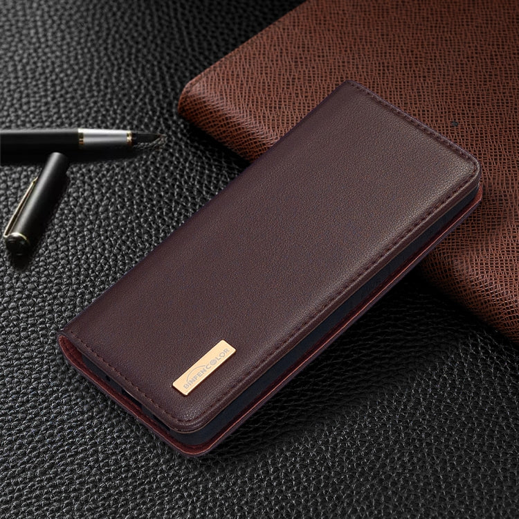 For iPhone 11 Pro Max 2 in 1 Detachable Magnetic Horizontal Flip Genuine Leather Case with Holder & Card Slots & Wallet(Dark Brown) Eurekaonline