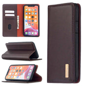 For iPhone 11 Pro Max 2 in 1 Detachable Magnetic Horizontal Flip Genuine Leather Case with Holder & Card Slots & Wallet(Dark Brown) Eurekaonline