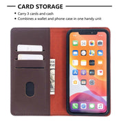 For iPhone 11 Pro Max 2 in 1 Detachable Magnetic Horizontal Flip Genuine Leather Case with Holder & Card Slots & Wallet(Dark Brown) Eurekaonline