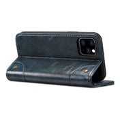 For iPhone 11 Pro Max Baroque Simple Horizontal Flip Leather Case, with Holder & Card Slots & Wallet(Blue) Eurekaonline
