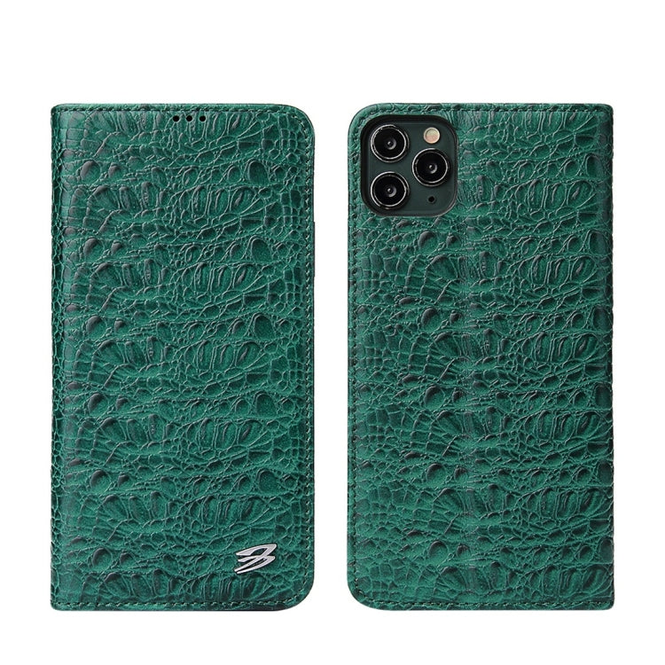 For iPhone 11 Pro Max Crocodile Texture PC + TPU Horizontal Flip Leather Case with Holder & Card Slots & Wallet(Green) Eurekaonline