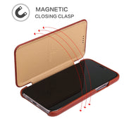 For iPhone 11 Pro Max Fierre Shann Business Magnetic Horizontal Flip Genuine Leather Case (Brown) Eurekaonline