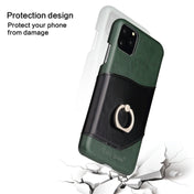 For iPhone 11 Pro Max Fierre Shann Oil Wax Texture Genuine Leather Back Cover Case with 360 Degree Rotation Holder & Card Slot (Green) Eurekaonline