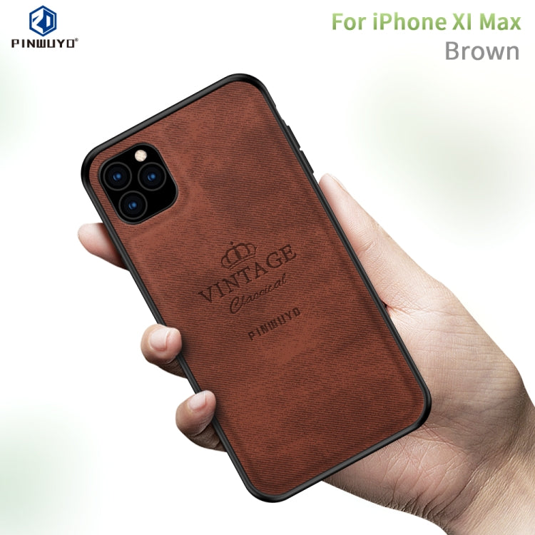 For iPhone 11 Pro Max PINWUYO Shockproof Waterproof Full Coverage PC + TPU + Skin Protective Case (Brown) Eurekaonline
