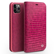 For iPhone 11 Pro Max QIALINO Crocodile Texture Horizontal Flip Leather Case with Wallet & Card Slots(Rose Red) Eurekaonline