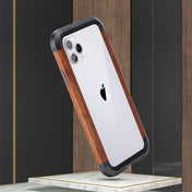 For iPhone 11 Pro Max R-JUST Metal + Wood Frame Protective Case Eurekaonline