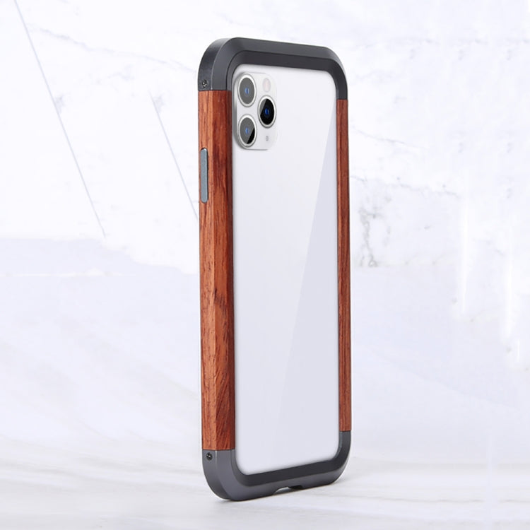 For iPhone 11 Pro Max R-JUST Metal + Wood Frame Protective Case Eurekaonline