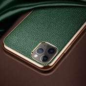 For iPhone 11 Pro Max SULADA Litchi Texture Leather Electroplated Shckproof Protective Case(Green) Eurekaonline