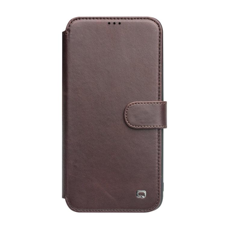For iPhone 11 Pro QIALINO Business Magnetic Buckle Horizontal Flip Leather Case with Card Slots(Dark Brown) Eurekaonline