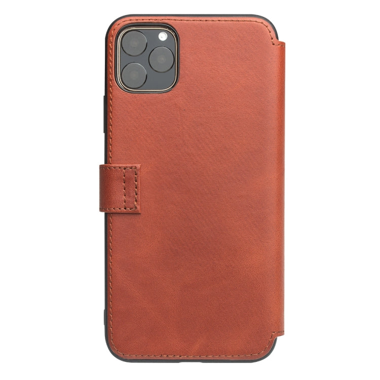 For iPhone 11 Pro QIALINO Business Magnetic Buckle Horizontal Flip Leather Case with Card Slots(Light Brown) Eurekaonline