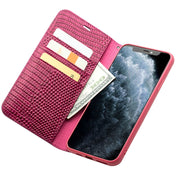 For iPhone 11 Pro QIALINO Crocodile Texture Horizontal Flip Leather Case with Wallet & Card Slots(Rose Red) Eurekaonline