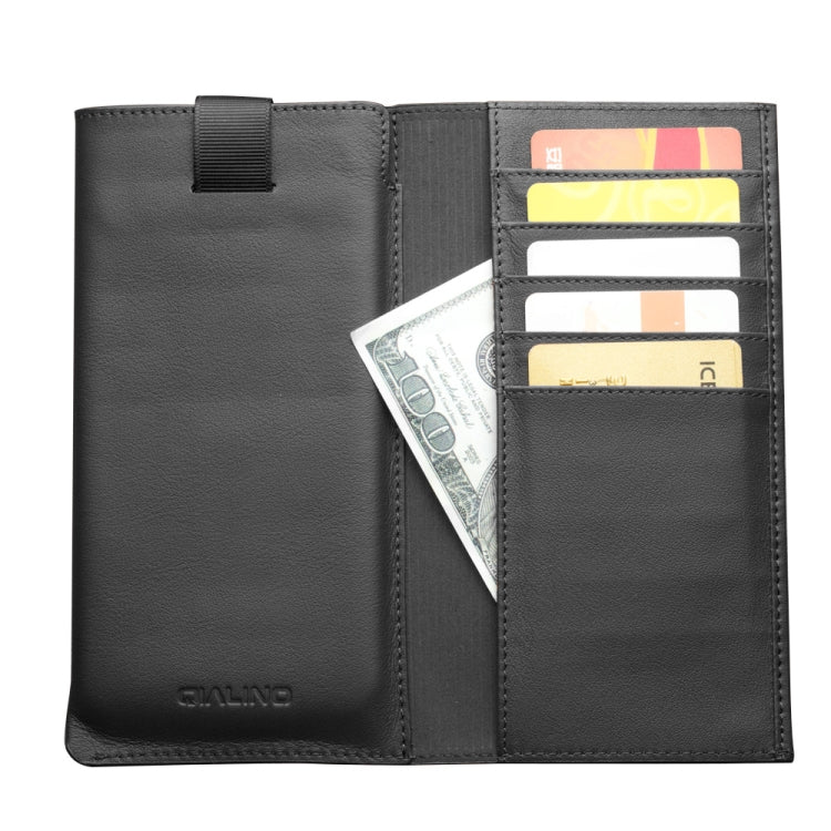 For iPhone 11 Pro QIALINO Nappa Texture Top-grain Leather Horizontal Flip Wallet Case with Card Slots(Black) Eurekaonline