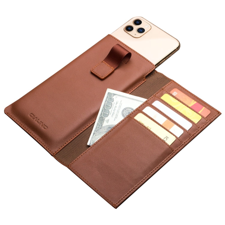 For iPhone 11 Pro QIALINO Nappa Texture Top-grain Leather Horizontal Flip Wallet Case with Card Slots(Brown) Eurekaonline