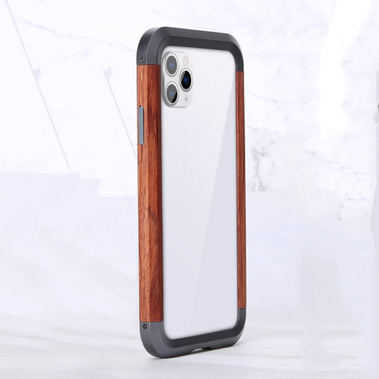 For iPhone 11 Pro R-JUST Metal + Wood Frame Protective Case Eurekaonline