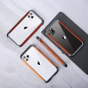 For iPhone 11 Pro R-JUST Metal + Wood Frame Protective Case Eurekaonline