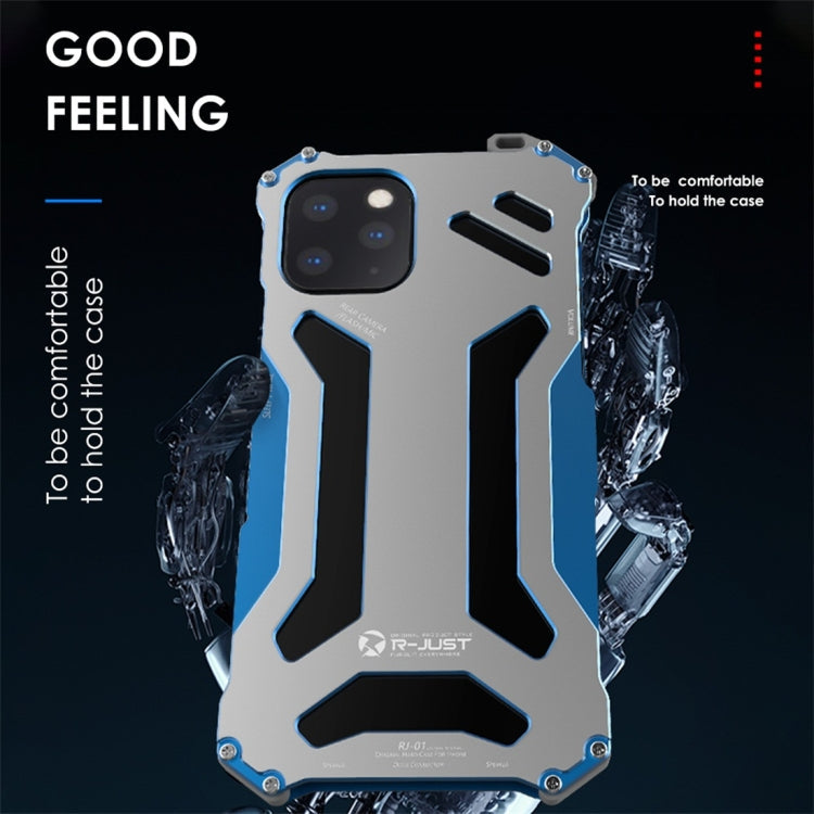 For iPhone 11 Pro R-JUST Shockproof Dustproof Armor Metal Protective Case(Blue) Eurekaonline