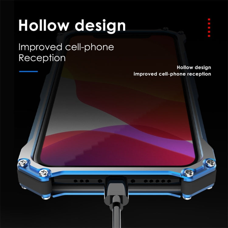 For iPhone 11 Pro R-JUST Shockproof Dustproof Armor Metal Protective Case(Blue) Eurekaonline