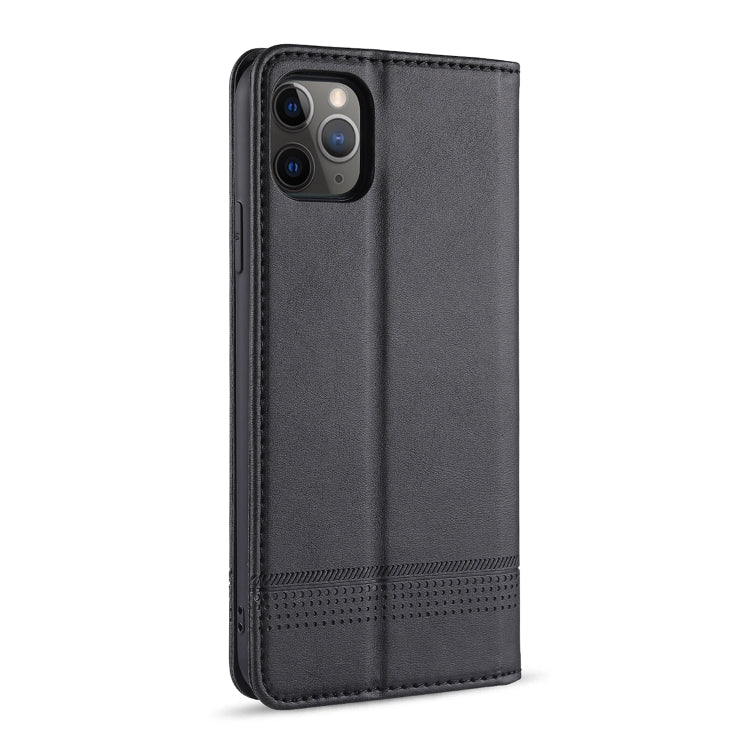 For iPhone 12 / 12 Pro AZNS Magnetic Calf Texture Horizontal Flip Leather Case with Card Slots & Holder & Wallet(Black) Eurekaonline