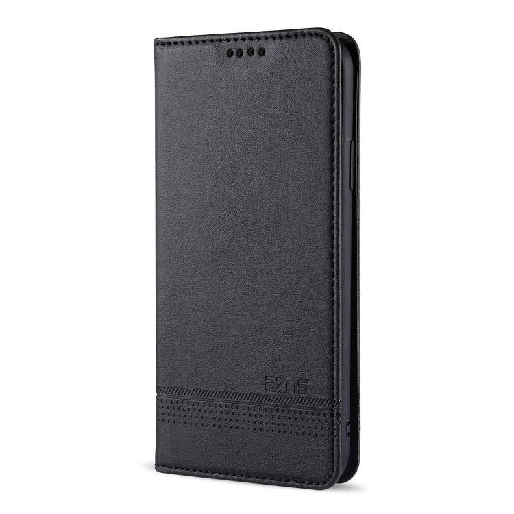 For iPhone 12 / 12 Pro AZNS Magnetic Calf Texture Horizontal Flip Leather Case with Card Slots & Holder & Wallet(Black) Eurekaonline