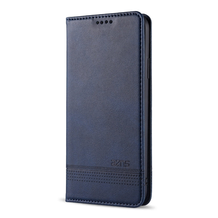 For iPhone 12 / 12 Pro AZNS Magnetic Calf Texture Horizontal Flip Leather Case with Card Slots & Holder & Wallet(Dark Blue) Eurekaonline