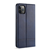 For iPhone 12 / 12 Pro AZNS Magnetic Calf Texture Horizontal Flip Leather Case with Card Slots & Holder & Wallet(Dark Blue) Eurekaonline