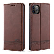 For iPhone 12 / 12 Pro AZNS Magnetic Calf Texture Horizontal Flip Leather Case with Card Slots & Holder & Wallet(Dark Brown) Eurekaonline