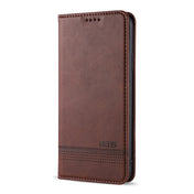 For iPhone 12 / 12 Pro AZNS Magnetic Calf Texture Horizontal Flip Leather Case with Card Slots & Holder & Wallet(Dark Brown) Eurekaonline