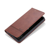 For iPhone 12 / 12 Pro AZNS Magnetic Calf Texture Horizontal Flip Leather Case with Card Slots & Holder & Wallet(Dark Brown) Eurekaonline