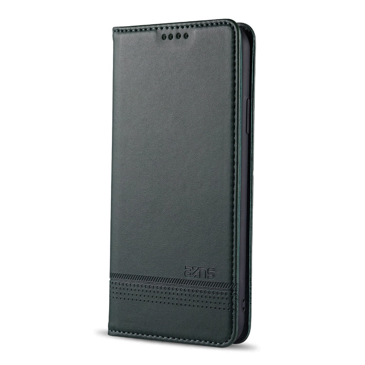  12 Pro AZNS Magnetic Calf Texture Horizontal Flip Leather Case with Card Slots & Holder & Wallet(Dark Green) Eurekaonline