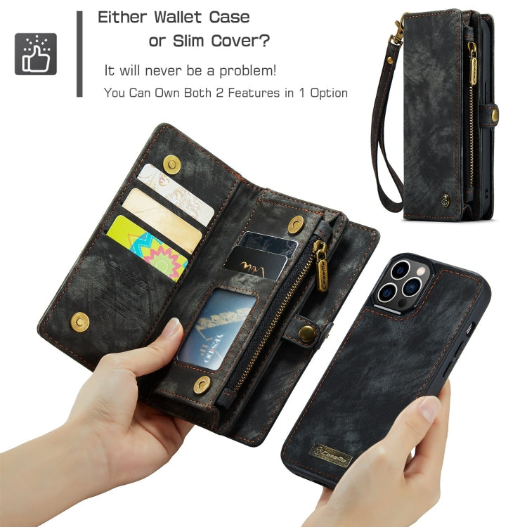 For iPhone 12 / 12 Pro CaseMe-008 Detachable Multifunctional Wallet Leather Phone Case (Black) Eurekaonline