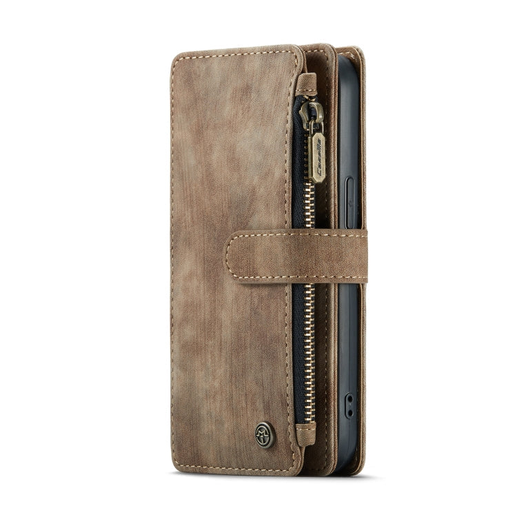 For iPhone 12 / 12 Pro CaseMe-C30 PU + TPU Multifunctional Horizontal Flip Leather Case with Holder & Card Slot & Wallet & Zipper Pocket(Brown) Eurekaonline